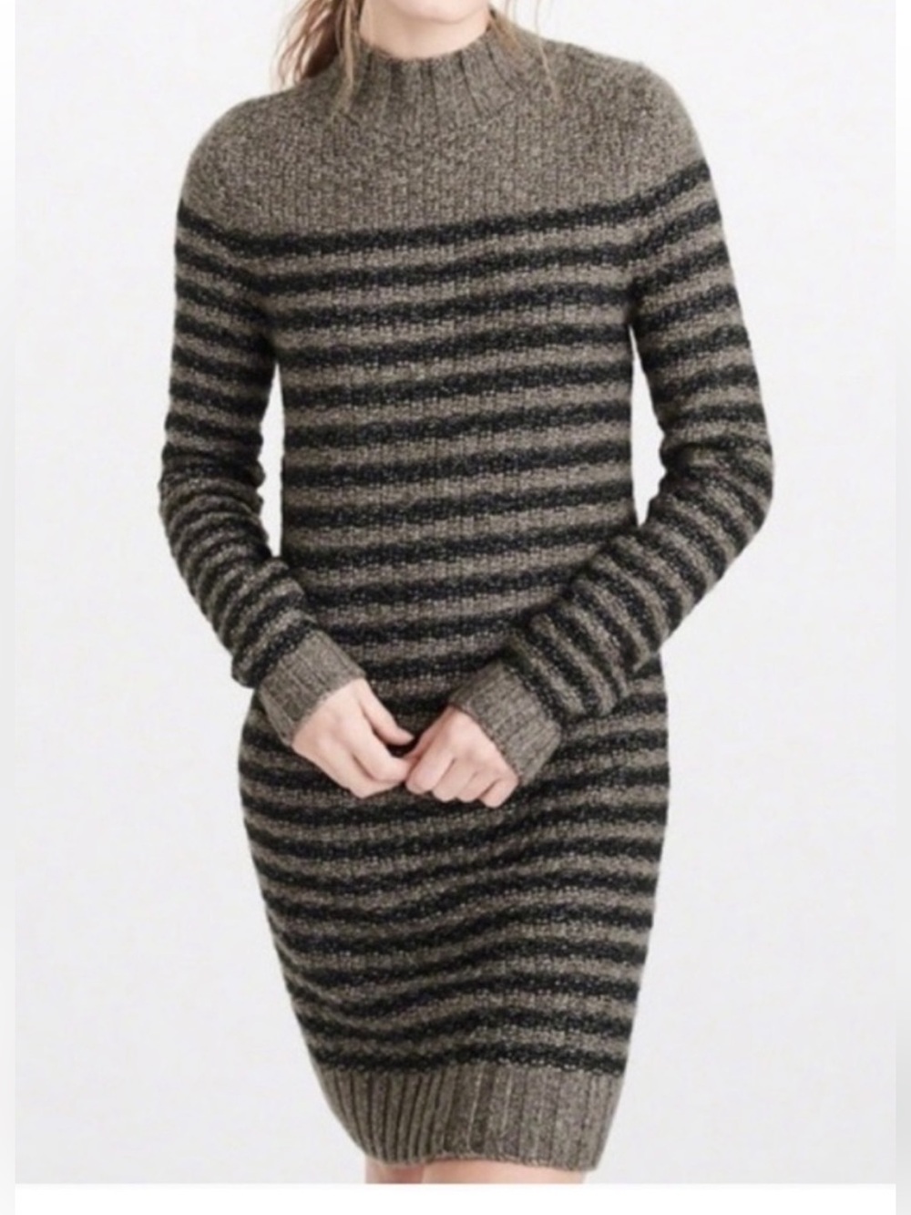 Abercrombie & Fitch Striped Women’s Fall Sweater Dress Mock Neck Size S